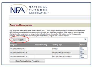 cta form pr trading program screenshot